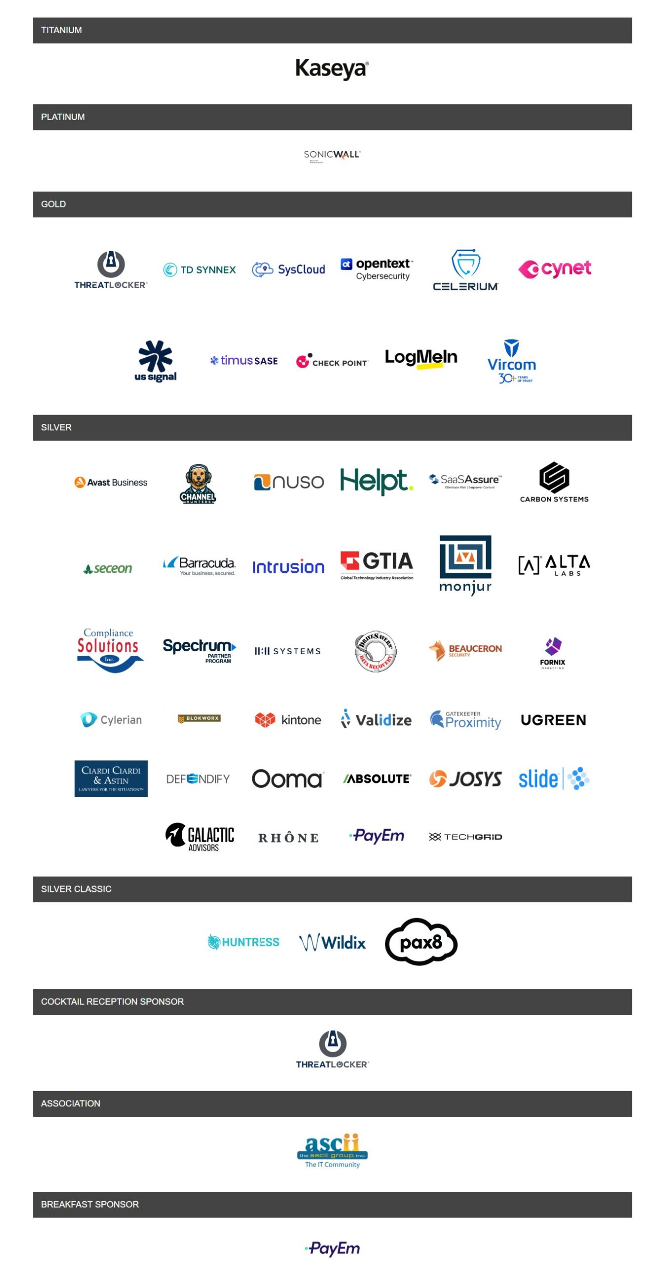 Sponsors at Defend Irvine cybersecurity conference for MSPs